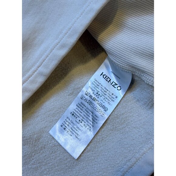 Kenzo Cream White Cropped Hoodie With Logo Medium - Picture 5 of 7